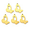 PVD Vacuum Plating 304 Stainless Steel Pendants, Laser Cut, Butterfly, Real 18K Gold Plated, 18x11x1mm, Hole: 1.2mm