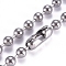 Non-Tarnish 304 Stainless Steel Ball Chain Necklace, with Ball Chain Connectors, Stainless Steel Color, 23.6 inch(60cm), 8mm