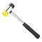 Steel Hammer, with Plastic & Rubber Hammer Head, Platinum, 240x77x29.5mm