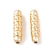 Brass Beads, Cadmium Free & Nickel Free & Lead Free, Column, Real 16K Gold Plated, 15x4mm, Hole: 1.5mm