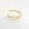 Adjustable Brass Micro Pave Clear Cubic Zirconia Finger Rings for Women, Letter, Golden, Letter Q, Inner Diameter: 16~19mm
