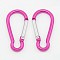 Aluminum Rock Climbing Carabiners, Key Clasps, Quick Links, Deep Pink, 50x24x4mm