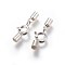 925 Sterling Silver Spring Ring Clasps, with Cord Ends, Silver, 19mm, Inner Size: 2mm