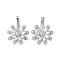 Brass Micro Pave Cubic Zirconia Pendants, Cadmium Free & Nickel Free & Lead Free, Flower, Platinum, 24x21.5x4.5mm, Hole: 4.3x2.5mm