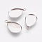 Tarnish Resistant 304 Stainless Steel Pendant Cabochon Settings, Plain Edge Bezel Cups, teardrop, Stainless Steel Color, Tray: 14x10mm, 17.5x10.5x1.5mm, Hole: 1.6mm