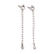 925 Sterling Silver Chain Extenders, with Spring Ring Clasps & Charms, Teardrop, Antique Silver, 60x5.8mm, Hole: 1.6mm
