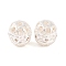 Brass Micro Pave Clear Cubic Zirconia Beads, Cadmium Free & Nickel Free & Lead Free, Column, Silver, 8x9mm, Hole: 2mm