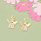 10Pcs Brass Charms, Cadmium Free & Nickel Free & Lead Free, with Rhinestone, Real 18K Gold Plated, Angel & Fairy, 10x8.5x1.5mm, Hole: 1mm