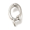Brass Fold Over Clasps, Cadmium Free & Nickel Free & Lead Free, Oval, Platinum, 11.5x6.5x3mm, Hole: 1.2mm