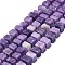Natural Lepidolite/Purple Mica Stone Beads Strands, Cube, 8~10x8~10x5~7mm, Hole: 1mm, about 48pcs/strand, 15.75''(40cm)