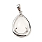 Natural Quartz Crystal Pendants, Rock Crystal Pendants, Teardorp Charms, with Rack Plating Platinum Tone Brass Findings, Cadmium Free & Lead Free, 30.5x20x8mm, Hole: 8x5mm
