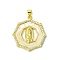 Real 18K Gold Plated Brass Micro Pave Cubic Zirconia Pendants, Cadmium Free & Nickel Free & Lead Free, with Shell, Octagon, 28x26x2.5mm, Hole: 3.5x4.5mm