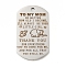 Non-Tarnish 201 Stainless Steel Pendants, Praise Message Charms, Oval with Word Charms, Stainless Steel Color, 49x28x2mm, Hole: 3mm