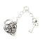 Brass Pendants, Padlock and Key, Long-Lasting Plated, with Jump Ring, Lead Free & Cadmium Free, Rack Plating, Platinum, 36mm
