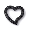 304 Stainless Steel Linking Rings, Bumpy, Asymmetrical Heart, Electrophoresis Black, 22x22x2.5mm, Inner Diameter: 12x15.5mm
