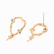Серьги из латуни с микропейвом и прозрачным фианитом KK-T062-210G-NF-2