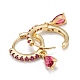 Серьги-кольца из латуни с микро-паве из фианита EJEW-K087-03G-3