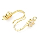 Крючки для серег из латуни с прозрачным фианитом KK-R149-20G-2