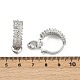 Серьги-кольца из латуни с микропаве и прозрачным кубическим цирконием в форме сердца EJEW-S275-04P-5