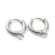 Фурнитура для сережек-колец Huggie Hoop из нержавеющей стали 201 STAS-P283-01A-P