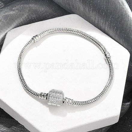Латунные браслеты с микропаве из чистого кубического циркония BJEW-S158-15P-1