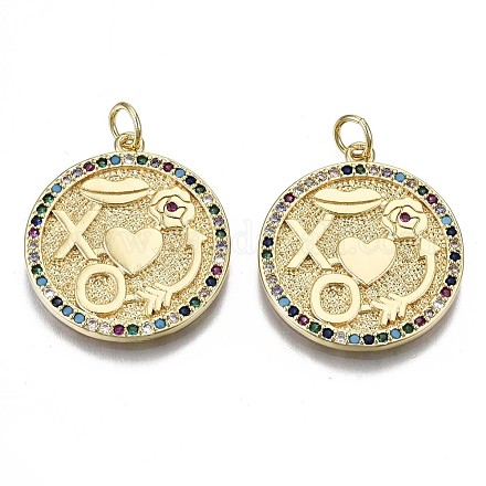 Латунные подвески из микро-паве KK-S061-68G-NR-1