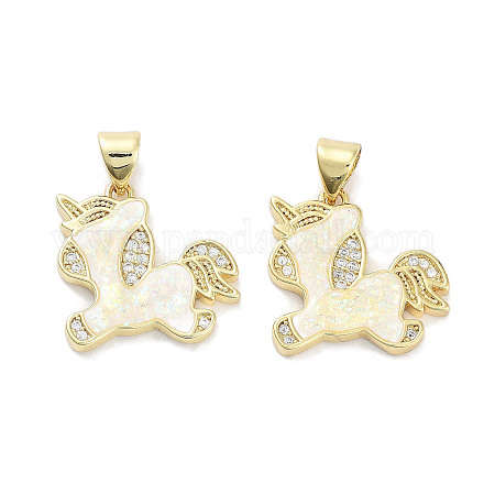 Латунные микропаве прозрачные подвески с фианитом KK-L213-031G-1