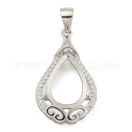 Сеттинги Серебряный кулон кабошон 925 стерлингов STER-B005-14P-1