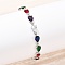 Brass Micro Pave Cubic Zirconia Link Bracelets, Teardrop Chain Bracelets for Women, Rack Plating, Long-Lasting Plated, Lead Free & Cadmium Free, Platinum, 8-1/8 inch(20.5cm)