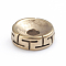Retro Ion Plating(IP) 304 Stainless Steel Spacer Beads, Flat Round with T Pattern, Antique Golden, 8x2.8mm, Hole: 2.2mm
