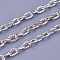 Iron Textured Cable Chains, Unwelded, with Spool, Silver Color Plated, 3x2x0.5mm, about 328.08 Feet(100m)/roll
