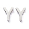 Tarnish Resistant 304 Stainless Steel Charms, Alphabet, Stainless Steel Color, Letter.Y, 8x6x3mm, Hole: 1.8mm