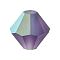 Preciosa® Crystal Beads, Czech Crystal, Bicone(451 69 302 Rondelle), 20480 20019 Deep Tanzanite AB Matt, 6mm, Hole: 1mm
