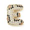 Brass Micro Pave Cubic Zirconia Pendants, Long-Lasting Plated, Rack Plating, Letter Charms, Real 18K Gold Plated, Letter E, 21x16x7mm, Hole: 5.2x3mm