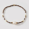 Bohemian Style Glass Seed Beaded Stretch Bracelets for Women, Column, with Imitation Pearl, Brown