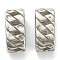 304 Stainless Steel Slide Charms/Slider Beads, For Leather Cord Bracelet Making, Hollow Oval, Antique Silver, 12x5x6mm, Inner Diameter: 9x3.5mm