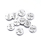 Tarnish Resistant 304 Stainless Steel Links connectors, Laser Cut, Flat Round with Word Kiss, Stainless Steel Color, 11.5x1mm, Hole: 1.2mm