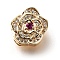 Brass Micro Pave Cubic Zirconia European Beads, Flower, Large Hole Beads, Cadmium Free & Nickel Free & Lead Free, Real 18K Gold Plated, 11x12x10mm, Hole: 4mm