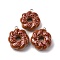 Opaque Resin Pendants, Donut Charms, with Platinum Iron Loops, Saddle Brown, 25x20x9mm, Hole: 2mm