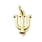 Brass Pendants, With Jump Ring, Long-Lasting Plated, Lead Free & Cadmium Free, Rack Plating, Real 18K Gold Plated, Symbol, 12x9.5x2mm, Hole: 3mm