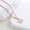 Stainless Steel Letter Pendant Necklaces for Women Men, Rose Gold, Letter H