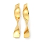 Ion Plating(IP) 304 Stainless Steel Big Pendants, Twist Rectangle Charm, Real 18K Gold Plated, 59x10x1mm, Hole: 2mm