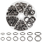 PH PandaHall About 270pcs Alloy Linking Rings, 6 Sizes Seamless O-Rings Jewelry Connector Rings Round Linking Charms for Jewelry Making Necklace Bracelet Earrings Keychain DIY Crafts, 8/10/12/15mm