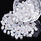 Glass Seed Beads, Transparent Colours Rainbow, Square Hole, Cube, Clear AB, 3~3.5x3~3.5x3~3.5mm, Hole: 2mm, about 450g/bag