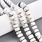 Natural Howlite Beads Strands, with Seed Beads, Octagonal Cylinder, 9.5~10.5x3~7.5mm, Hole: 1mm, about 51~54pcs/strand, 14.96~15.55''(38~39.5cm), Seed Beads: 3x1.5~2mm, Hole: 0.6mm