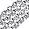 Tarnish Resistant 304 Stainless Steel Cable Chains, Textured, with Spool, Unwelded, Oval, Stainless Steel Color, 8x6x1.5mm, about 82 Feet(25m)/roll