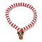 Elegant Christmas Handmade Polymer Clay Heishi Beaded Stretch Bracelets, Enamel Charm Bracelets for Women, Deer, 6-7/8 inch(17.5cm)