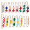 16Pcs 16 Style Resin Imitation Gemstone & Crystal Rhinestone Beaded Safety Pin Brooches, Iron Lapel Pins for Clothes Sweater Shawl Clips, Mixed Color, 57.5~78x15.5~20x9.5~12.5mm, 1Pc/style