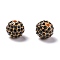Alloy Rhinestone Beads, Grade A, Round, Golden Metal Color, Jet, 10mm