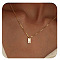304 Stainless Steel Box Chain Necklaces, 201 Stainless Steel Rectangle Initial Pendant Necklaces for Women, Real 18K Gold Plated, Letter Q, 15.75 inch(40cm)